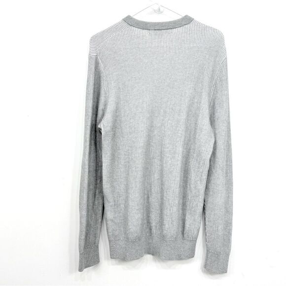 Michael Kors Gray Vertical Ribbed Knit Stretch Thermal Layering Sweater - Picture 6 of 11